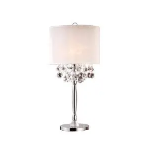 Ok-5110T 30-Inch Crystal Silver Table Lamp 1