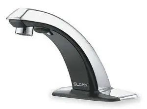 Sloan Valve Etf-80-4-P Optima Transformer Powered Sensor Activated Electronic Hand Washing Faucet With Trim Plate For 4-Inch Centerset Sink, Chrome 1