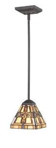 Quoizel Tfft1501vb Finton 1 Light Tiffany Rod Hung Mini Pendant 1