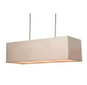 Artcraft Lighting Sc543om Mercer Street Rectangular Chandelier, Oat Meal With Oatmeal Linen Shade 1