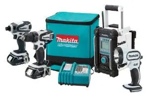 Makita Lct400w 18-Volt Compact Lithium-Ion Cordless 4-Piece Combo Kit 1