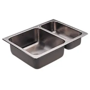 Moen G202721 2000 Series 20-Gauge Double Bowl Undermount Sink, Stainless Steel 1