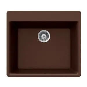 Houzer Gemo N-100 Copper Schock-Houzer Gemo Series N-100 Topmount Single Bowl Kitchen Sink, Copper 1