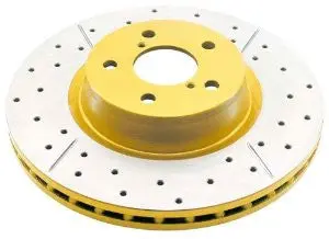 Dba Dba644x Street Series Gold Cross-Drilled And Slotted Rear Solid Disc Brake Rotor 1