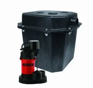 Red Lion Rl-Sps33 1/4 Hp Sump Pump Water Removal System With Vertical Float Switch And Five Gallon Basin 1