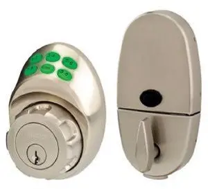 Master Lock Dskp0615d Keyless Electronic Keypad Deadbolt With Light Up Keypad And Kwikset Keyway, Satin Nickel 1