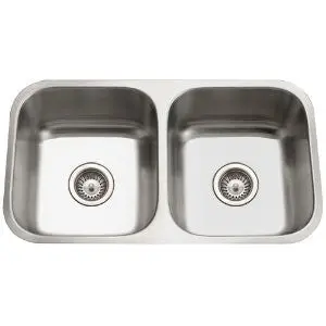 Houzer Std-2100 Easton 31-1/4-By-17-3/4-Inch 50/50 Double Bowl Undermount Stainless Steel Kitchen Sink 1