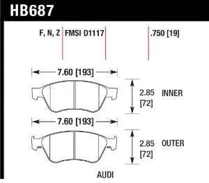 Hawk Performance Hb687f.750 Hps Brake Pad 1