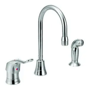 Moen 8138 Commercial M-Dura Single Handle Multi-Purpose Faucet With Side Spray 2.2 Gpm, Chrome 1