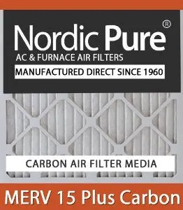 20X20x5 Nordic Pure Merv 15 Plus Carbon Air Filters Lennox X0585 Replacement 1