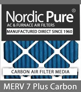 Nordic Pure 20X25x1 Merv 7 Plus Carbon Ac Furnace Air Filters, Qty 6 1