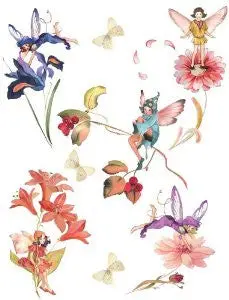 Brewster Spirit 350-0205 Peel & Stick Fairies European Wall Decals 1