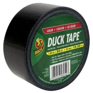 Duck Brand 392875 Colored Duct Tape, Black, 1.88-Inch By 20 Yards, Case Of 6 Rolls 1
