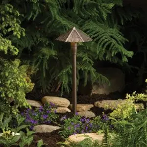 Kichler Lighting 15401Azt Thatched Roof 1-Light 12-Volt Landscape Path & Spread Light, Textured Architectural Bronze 1