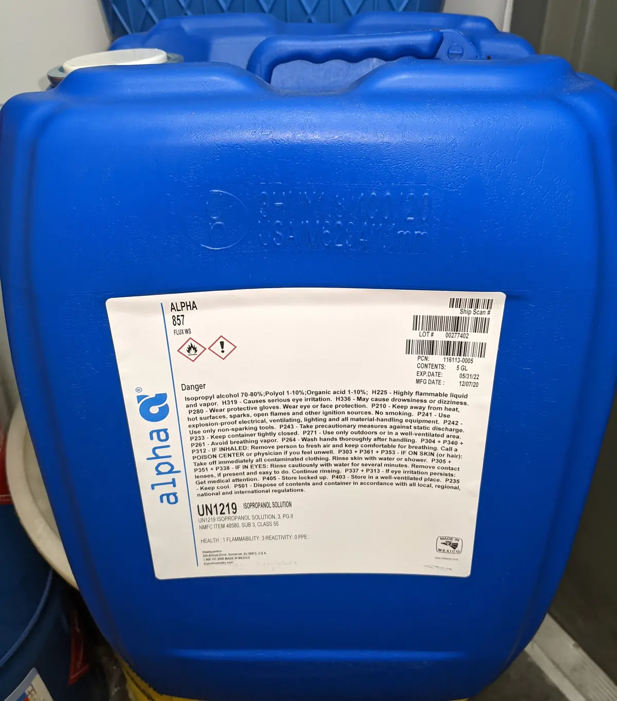 Alpha 116113-0005, 857 Water-Soluble Organic Acid Soldering Flux - 5 Gal Pail 1