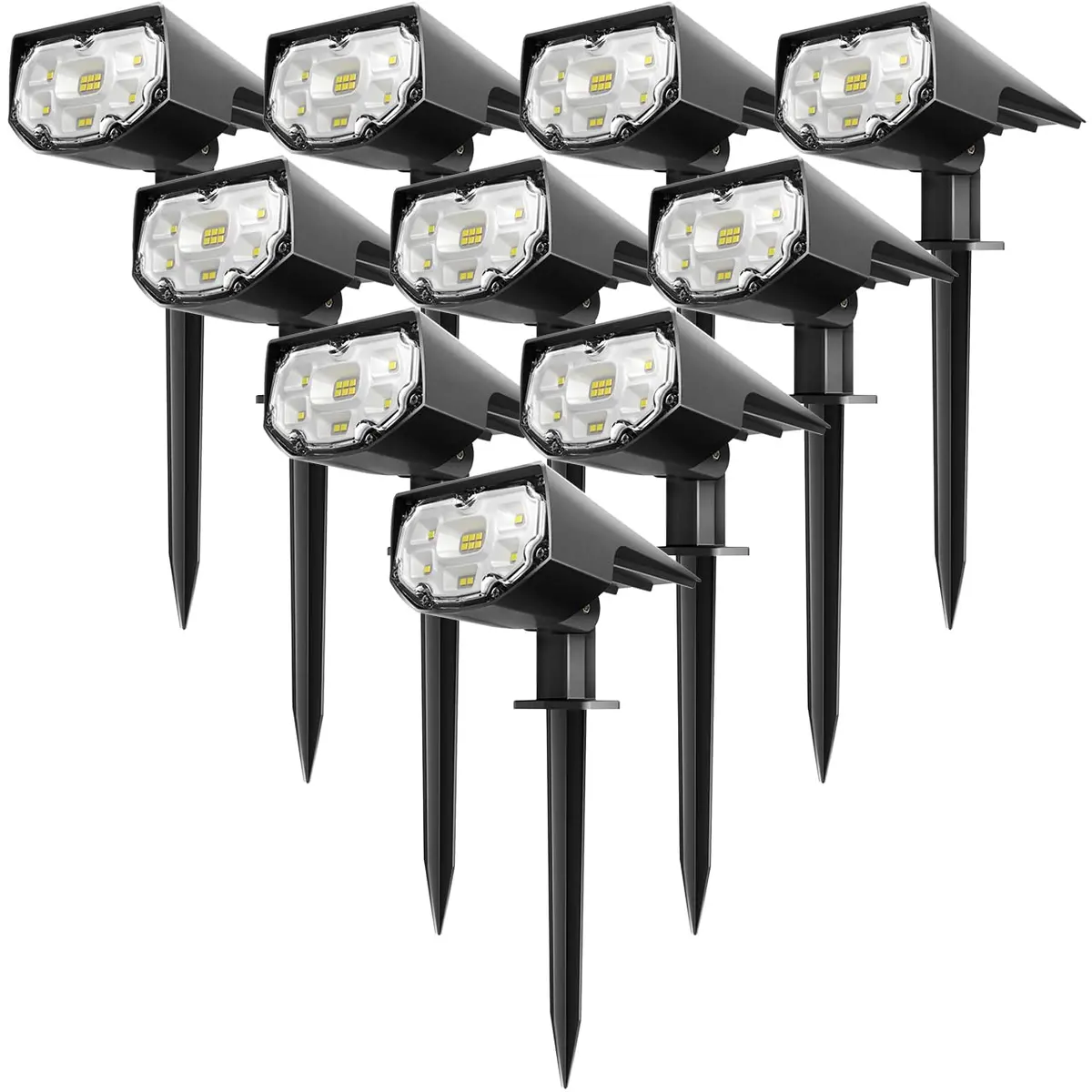 279Ab 12 Leds Solar Landscape Spotlights 10 Pack 1