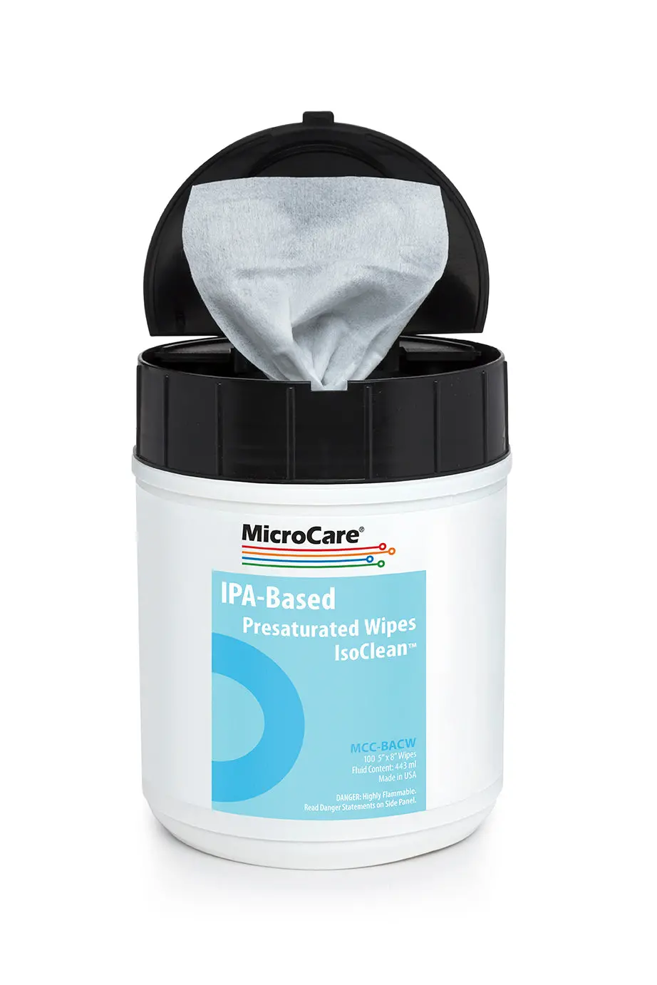 Microcare Mcc-Bacw Isoclean Hi-Purity 99% Isopropyl Alcohol Cleaning Wipes, Tub Of 100, 8" X 5" Wipes 1