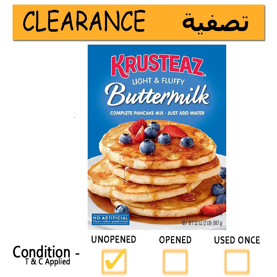 Krusteaz Complete Pancake Mix Buttermilk Light And Fluffy (4.53Kg)-- Clearance 1