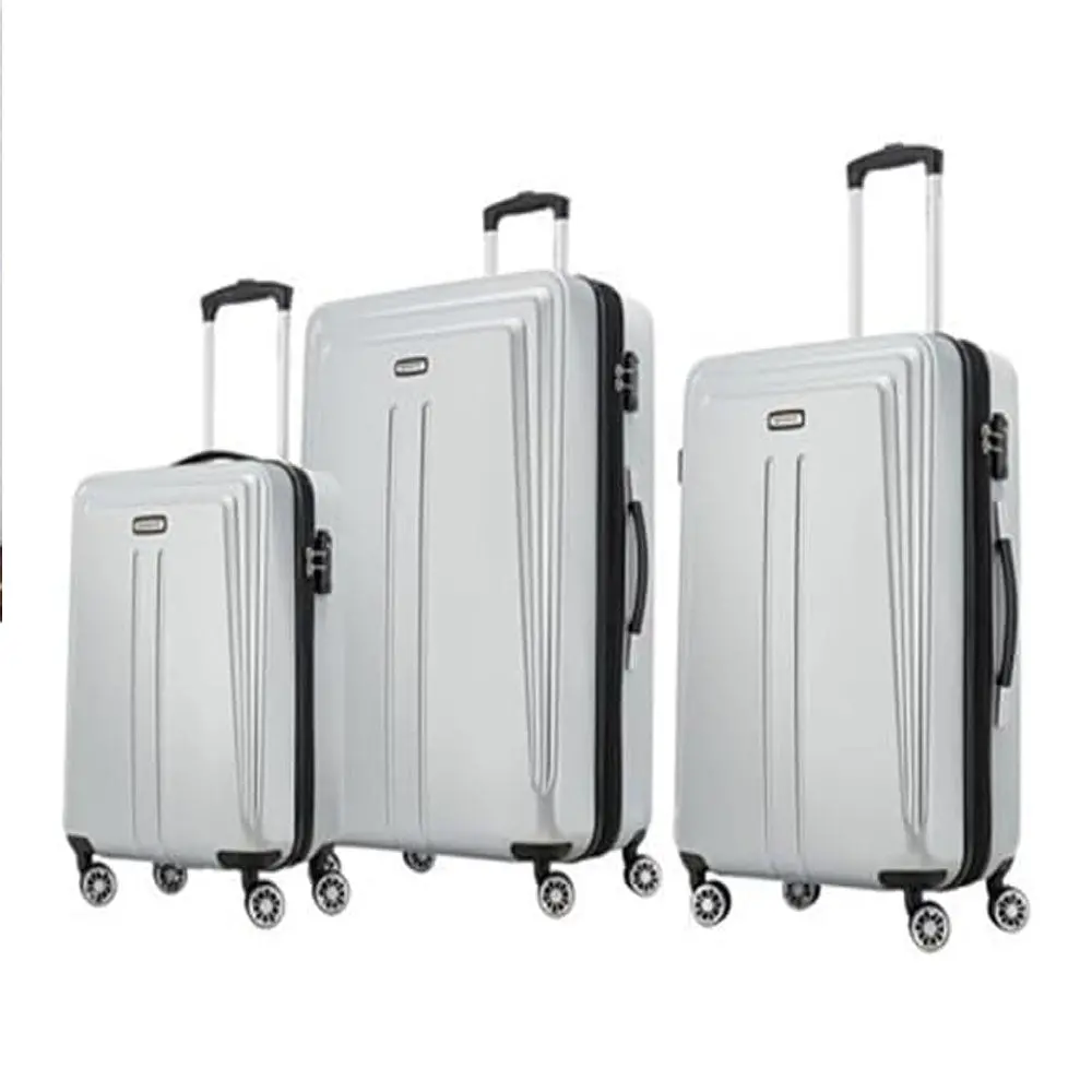 Samsonite Quantum Dlx 3 Piece Hardside Expandable Spinner Luggage Set – Silver 1
