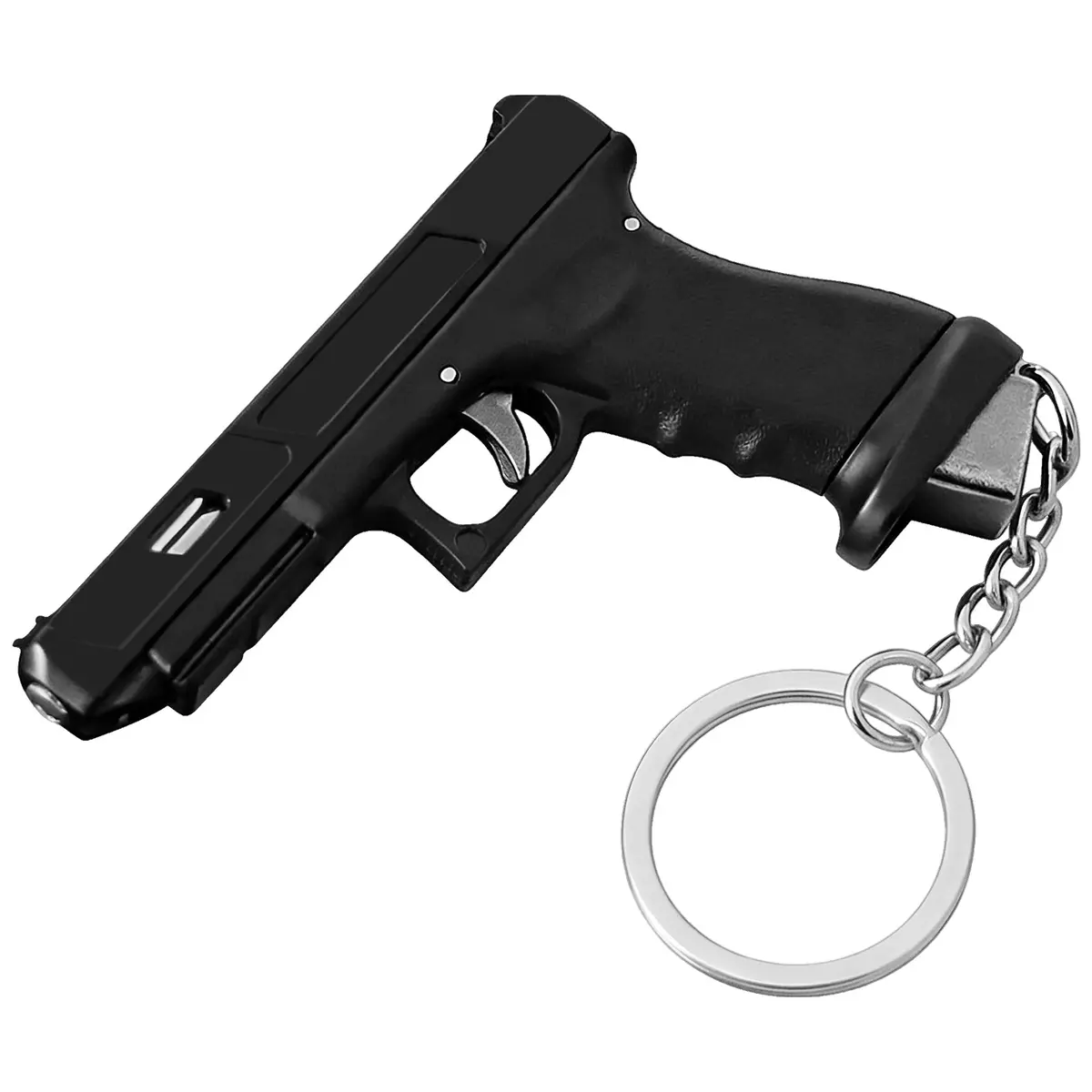 Mpow Upgraded G34 Gun Shape Mini Keychain Toy, 1:3 Scale Black G34 Keychain Fidget Toy, Cool Pistol Model Pendant For Adult Men, Backpack & Car Decor Gift 1
