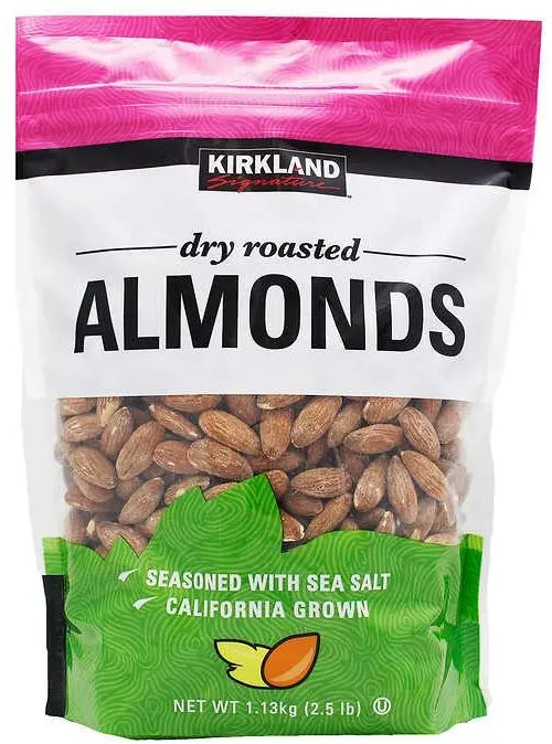 Kirkland Signature Dry Roasted Salted Almonds With Kosher Sea Salt (1.13Kg/40Oz) – California Grown, Healthy Snack 1