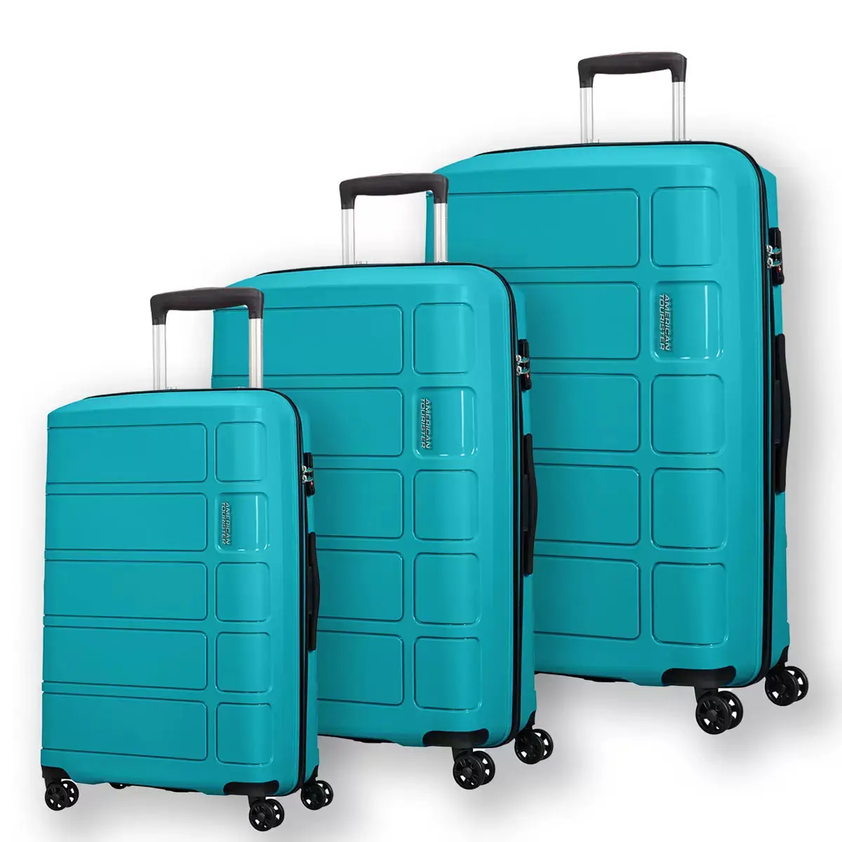 American Tourister 3-Piece Summer Splash Hardside Luggage Set With Tsa Lock System In Summer Blue 1