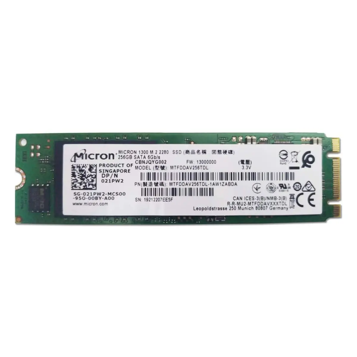 Micron 256Gb Solid State Drive 1300 M.2 2280 Ssd 256Gb Sata 6Gb/S. 1