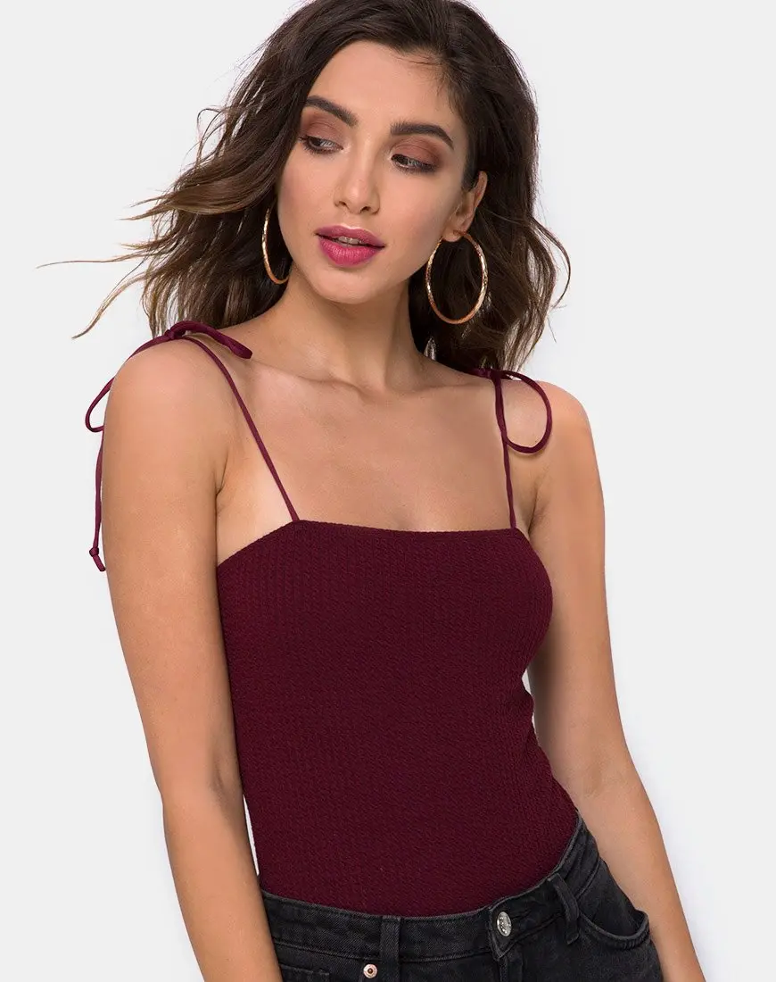 Sarela Bodice In Rib Burgundy 1